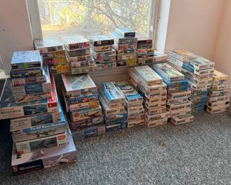 Huge collection of model ships and airplanes