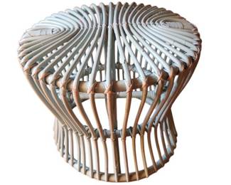 Light Blue Wicker Stool