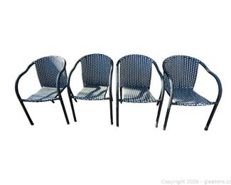 Black and White Stackable Outdoor Chairs