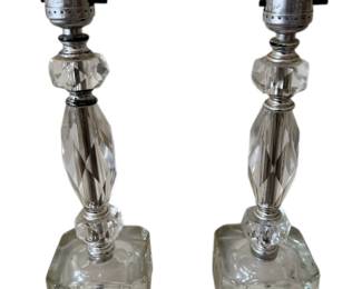 Pair of Petite Boudoir Glass Lamps