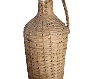 Vintage Wicker Covered Demijohn Jug