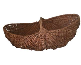 Hand Woven Ash Splint Buttocks Gathering Basket