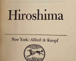 Multiple Japanese books including "Hiroshima" by John Hersey.