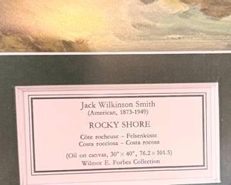 Jack Wilkinson Smith, "Rocky Shore" print framed.
