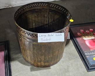 LARGE METAL WASTE BASKET
