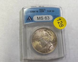 1922 S peace dollar coin