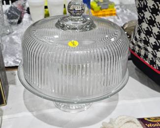 GLASS CAKE STAND WITH LID