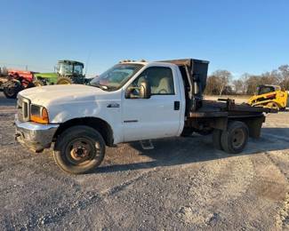 2001 FORD F350 FLATBED DIESEL 4X4 TRUCK