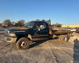 1995 DODGE 3500 4X4 FLATBED DIESEL TRUCK