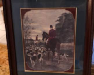 lithograph or engraving of the painting titled "Evening, Returning to the Kennels" 