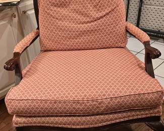 Sam Moore Upholstery Armed Side Chair - We have 2! - Mahogany Wood