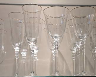 Crystal Goblets with Gold Trim