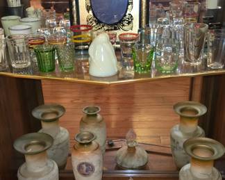 Vaseline Uranium Glass Shot Glasses - Bottoms Up Cup - Home Decor 