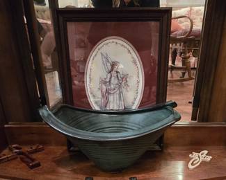 Signed Pottery Bowl - Wall Decor