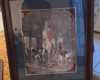 lithograph titled "Morning - Going to Cover