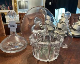 Orrefors Sweden Crystal Ships Decanter