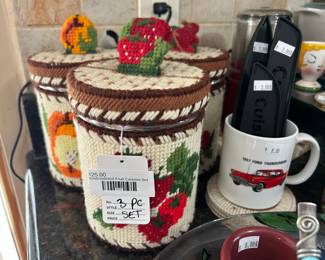 Embroidered Fruit Canister Set 