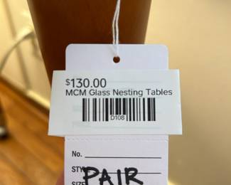 MCM Glass Nesting Tables
