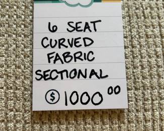 6 Seat Curved Fabric Sectional