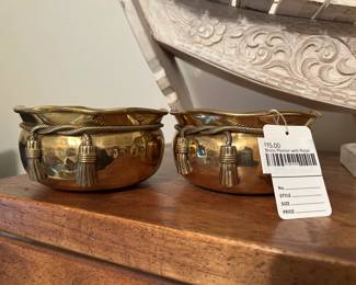 Brass Planter with Rope