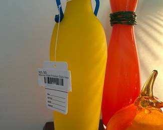 Murano Style Frosted Glass Vase 