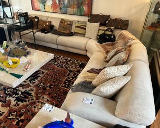 6 Seat Curved Fabric Sectional