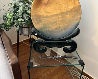 Glass Side Table, Plant Stand
