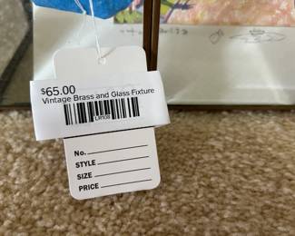 Vintage Brass and Glass Fixture