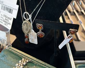 Sterling Necklace and Earrings Set 