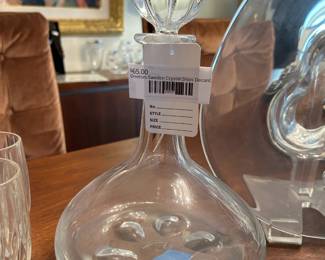 Orrefors Sweden Crystal Ships Decanter