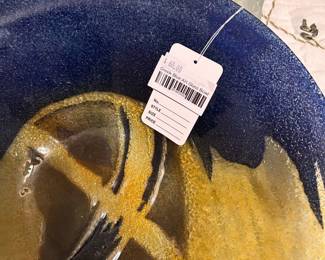 Greek Blue Art Glass Bowl