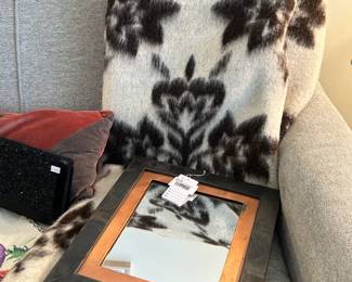 Mixed Metals Wall Mirror, Throw Blanket