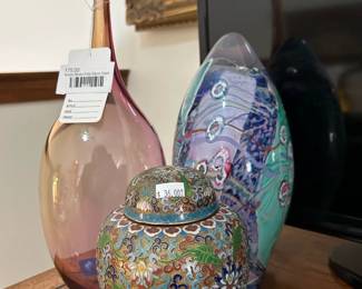 Kosta Boda Fidji Glass Vase, Signed Art Glass Sculpture 