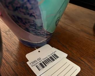 Signed Art Glass Sculpture 