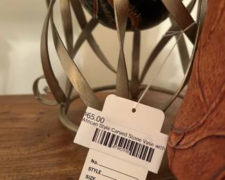 African Style Carved Stone Vase