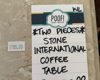 *Two Pieces* Stone International Coffee Table 