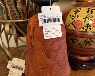 Mexican Leather Wrapped Jug