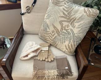 Accent Chair, Decorative Pillow, The Northface Hat, Gloves, Scarves