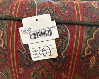(B) Upholstered Paisley Club Chair 