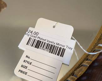 Vtg Gold Plated Vanity Mirror Tray