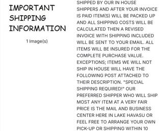Shipping info