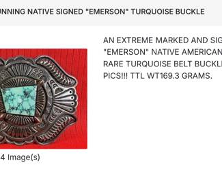 EMERSON SIGNED STERLING BUCKLE 