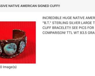 BT SIGNED STERLING TURQUOISE BRACELET 