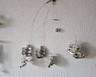 Vintage Otagiri sailing ship and dragonfly mobile.