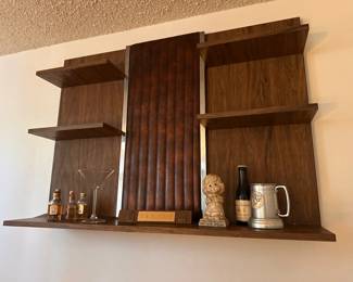 Vintage bar with hanging shelf 