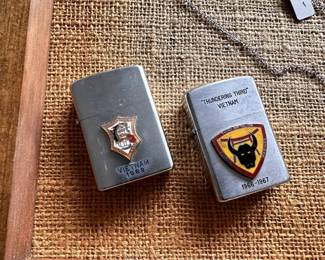 Vintage Vietnam war Zippo lighters