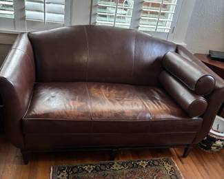 Ethan Allen Leather Loveseat 