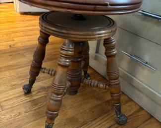 Piano stool vintage claw foot