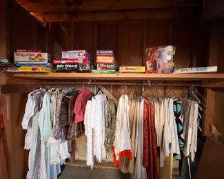 VINTAGE LINENS, CLOTHING AND TOYS
