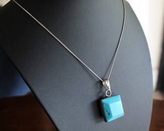 Sterling Turquoise & Onyx Double Sided